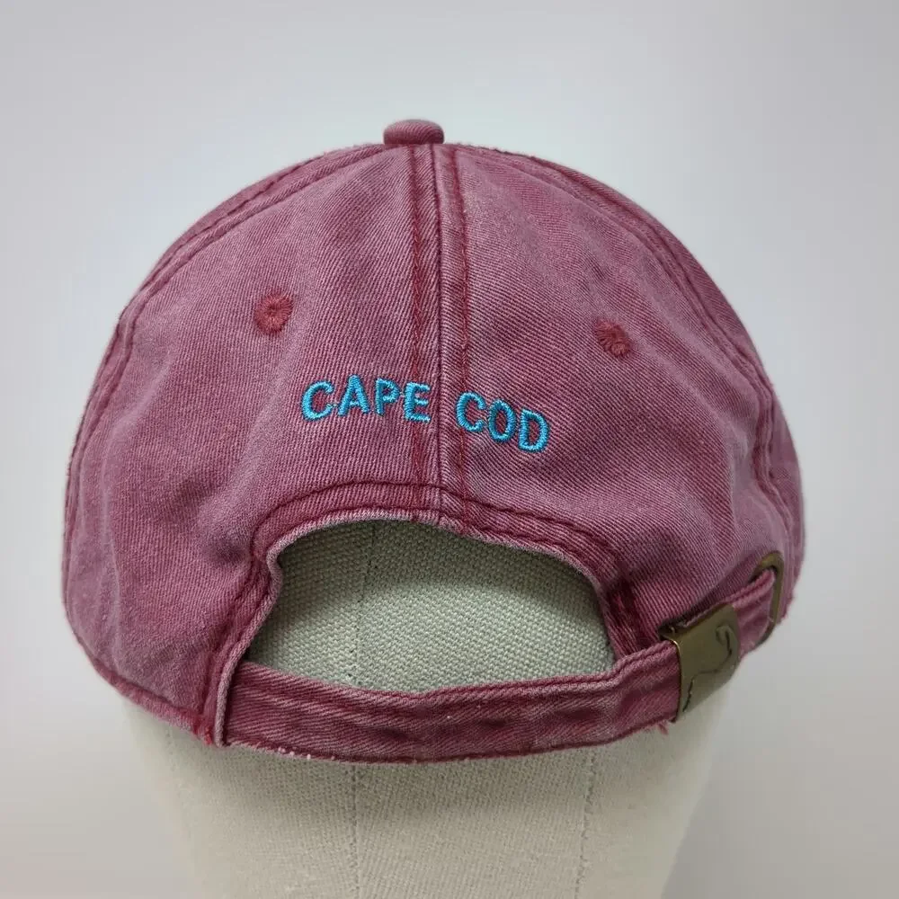 Baseball Cap Red Blue One Size Cape Cod Map Embroidered Hat Slideback Strap